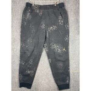 Nike Air Jordan Jogger Pants Men's 3XL Printed Fleece Black Gold 706566-010